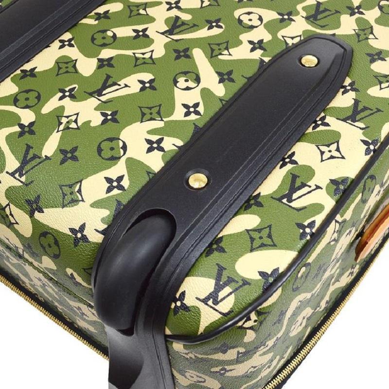 Women's or Men's LOUIS VUITTON Pegase 60 LV Monogram Camouflage Gold Roller Bag Travel Suitcase For Sale