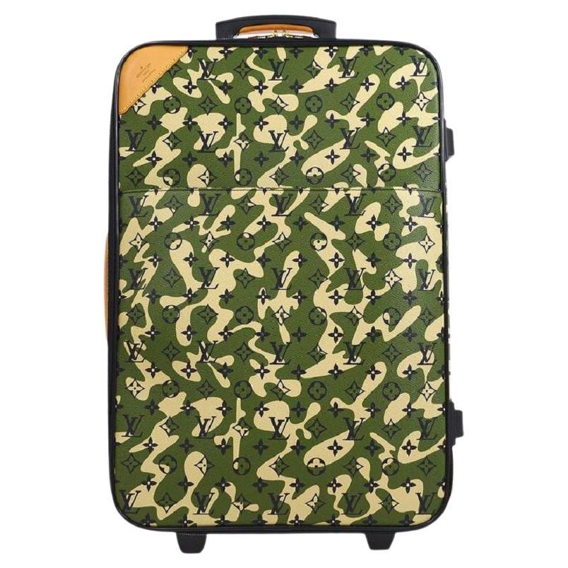 LOUIS VUITTON Pegase 60 LV Monogram Camouflage Gold Roller Bag Travel Suitcase