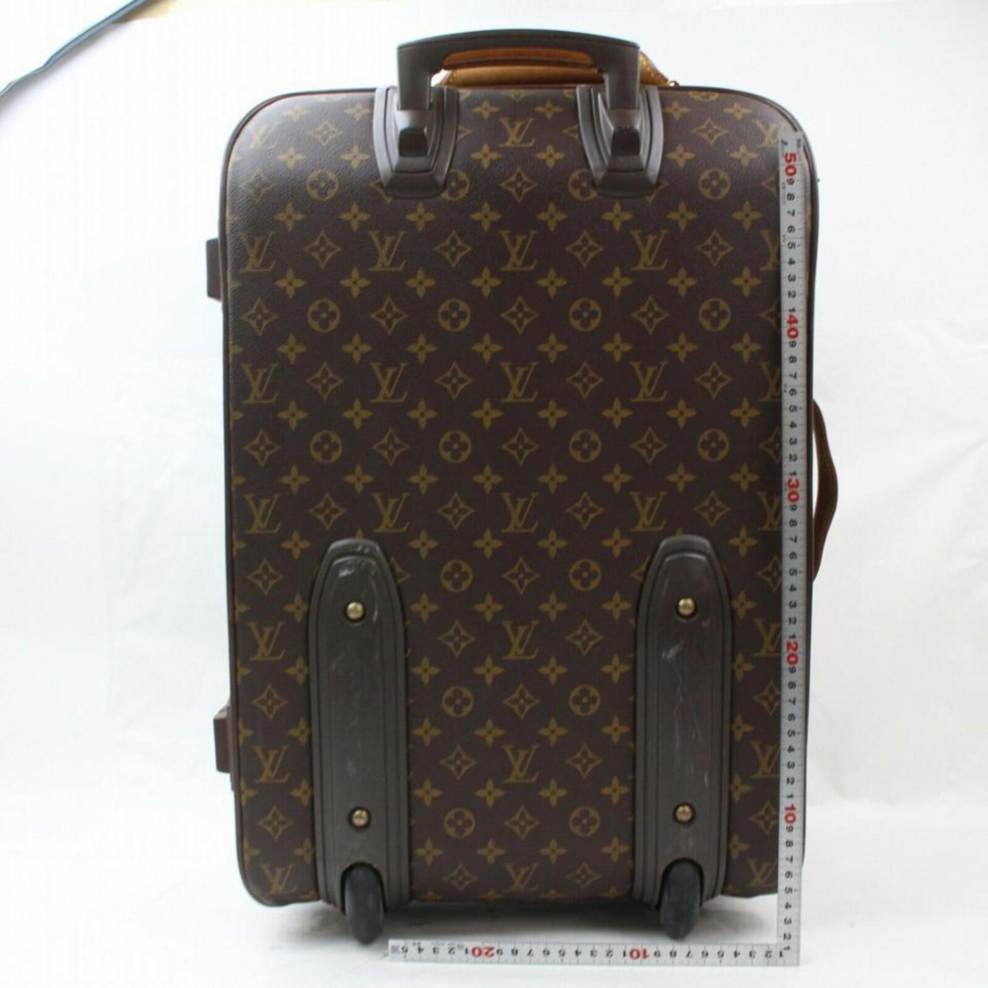 Women's Louis Vuitton  Pegase 60 Rolling Luggage Trolley 870164 Brown Travel Bag For Sale