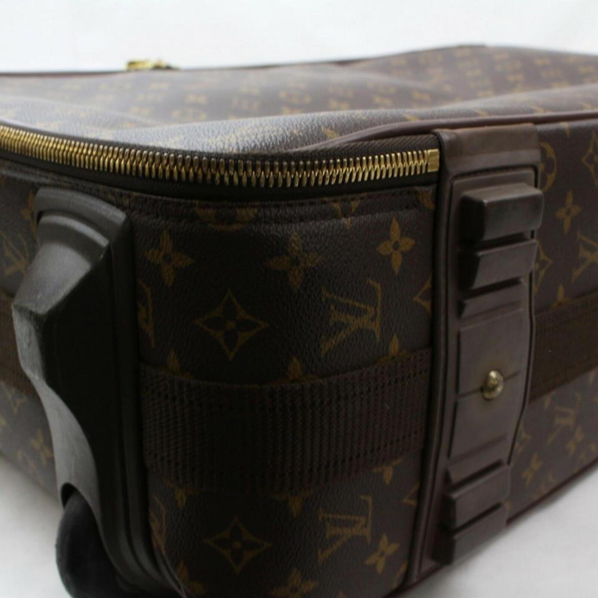 Louis Vuitton  Pegase 60 Rolling Luggage Trolley 870164 Brown Travel Bag For Sale 3