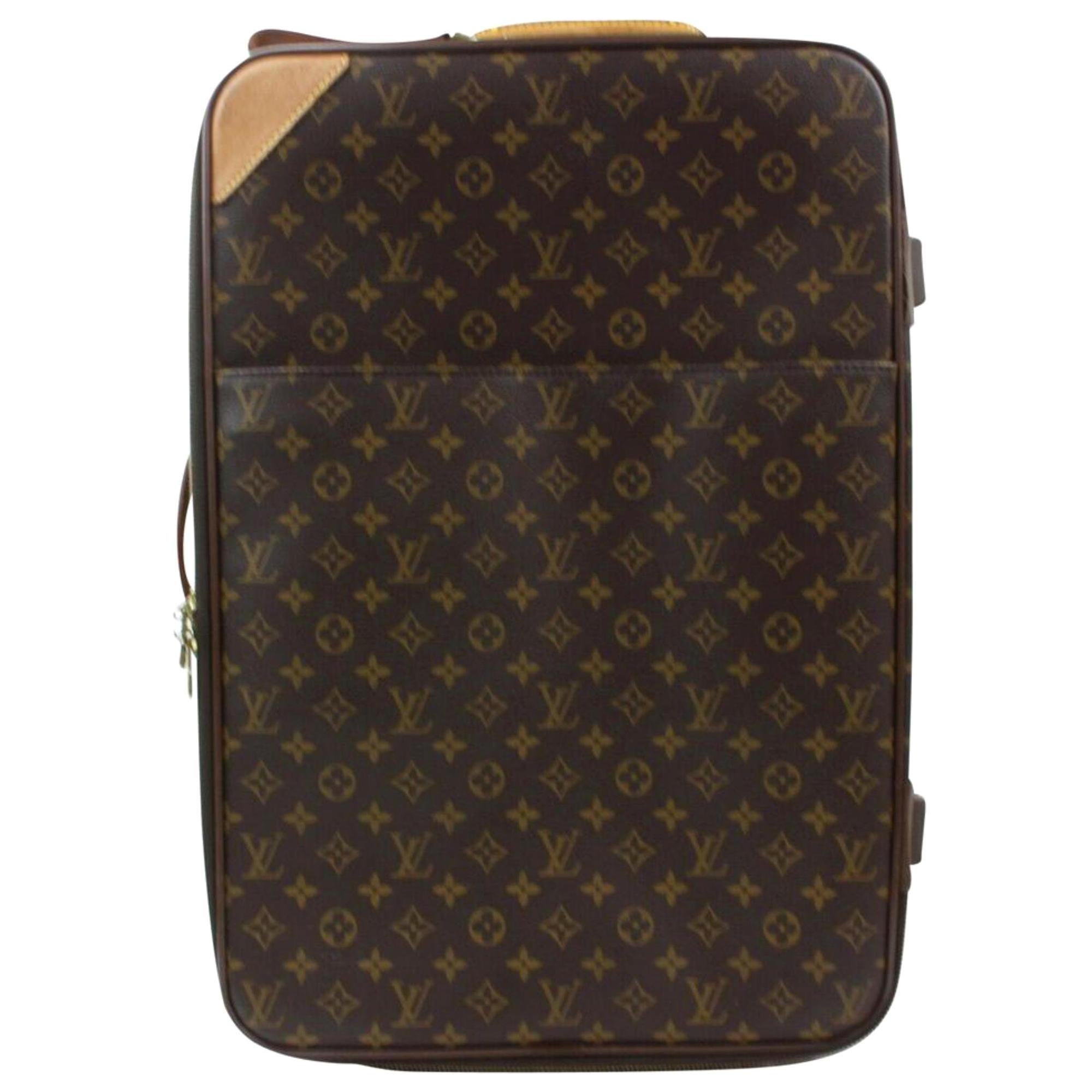 Louis Vuitton  Pegase 60 Rolling Luggage Trolley 870164 Brown Travel Bag For Sale