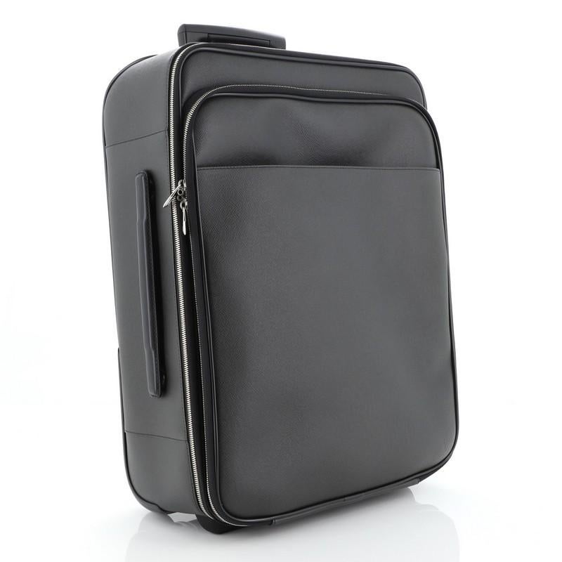 Black Louis Vuitton Pegase Business Luggage Taiga Leather 55 