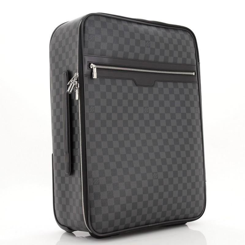 Black Louis Vuitton Pegase Luggage Damier Graphite 55