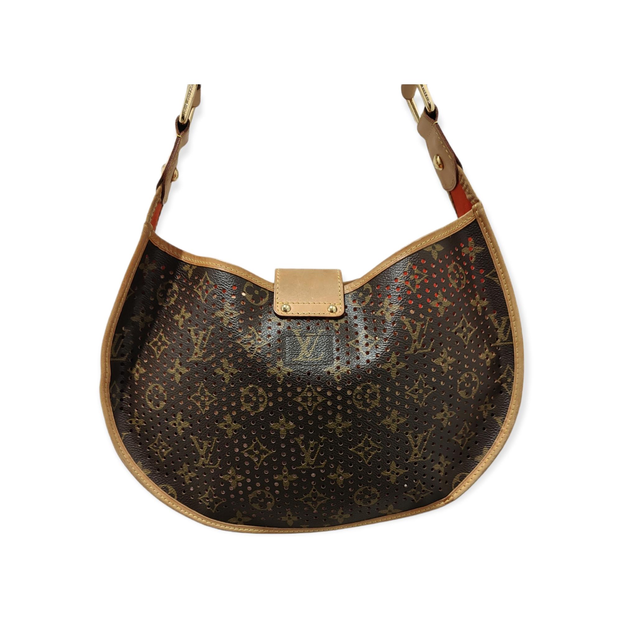 Louis Vuitton perforated monogram and orange leather shoulder bag 4
