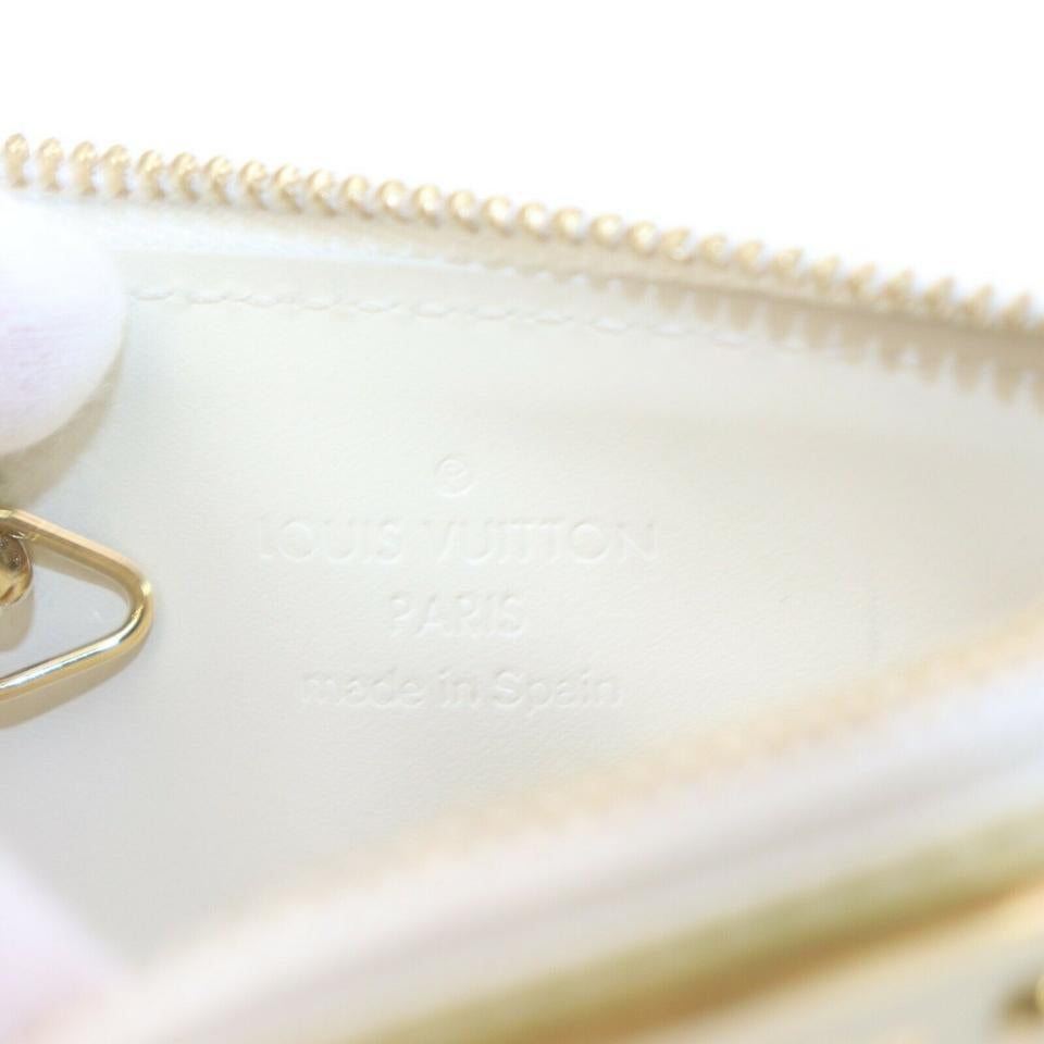 Louis Vuitton Perle Monogram Vernis Ivory Pochette Cles Key Pouch Coin 861678 4