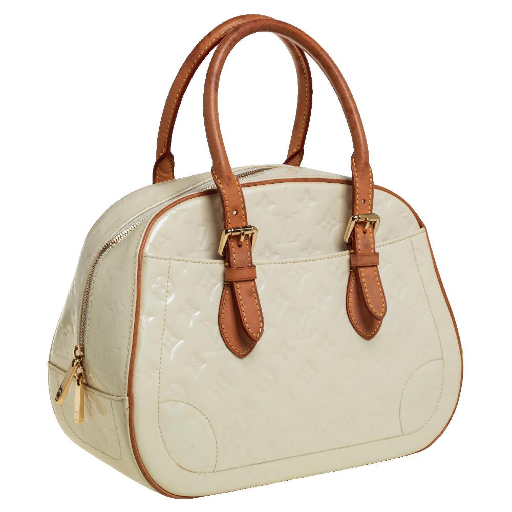 Beige Louis Vuitton Perle Monogram Vernis Summit Drive Bag