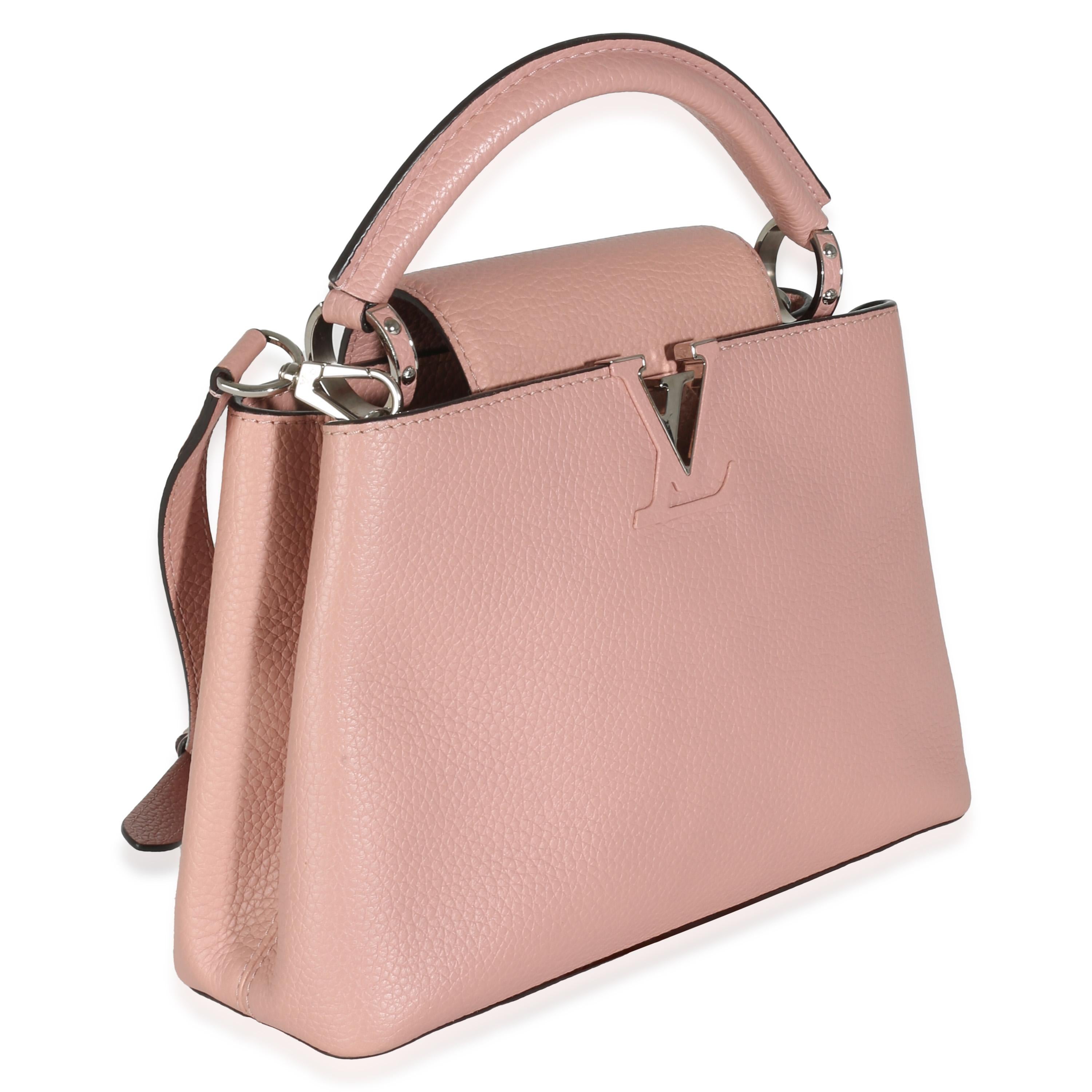 Beige Louis Vuitton Petale Taurillon Capucines BB For Sale