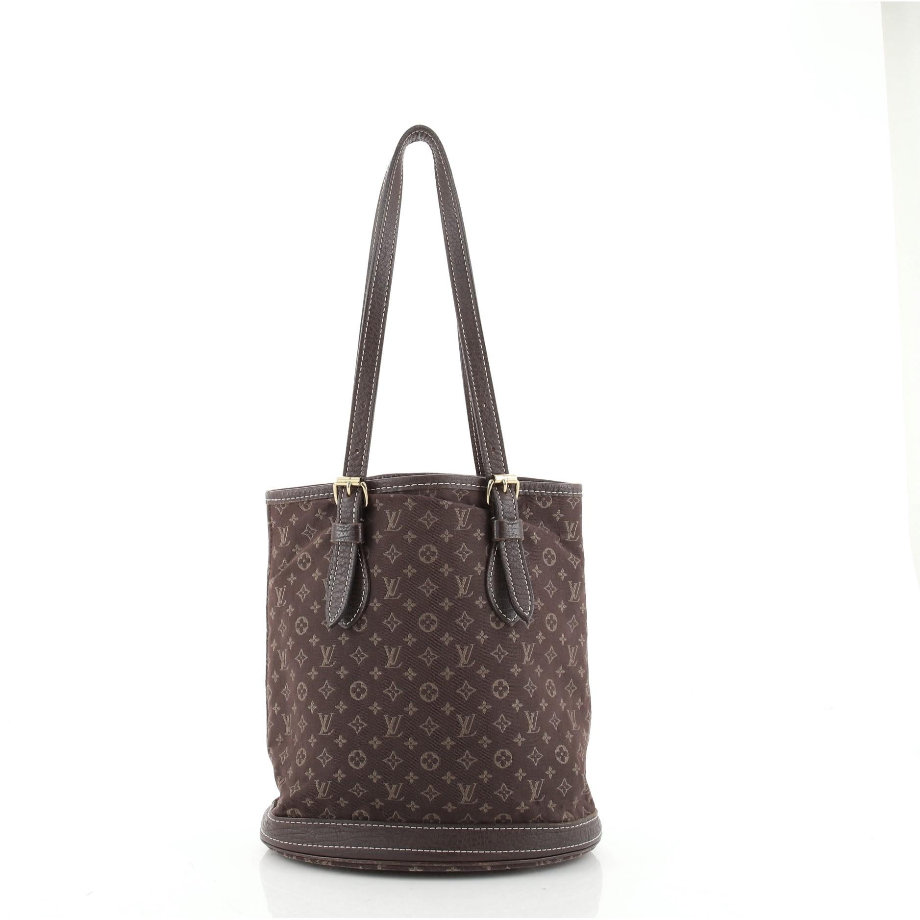 Louis Vuitton Petit Bucket Bag Mini Lin (Schwarz)