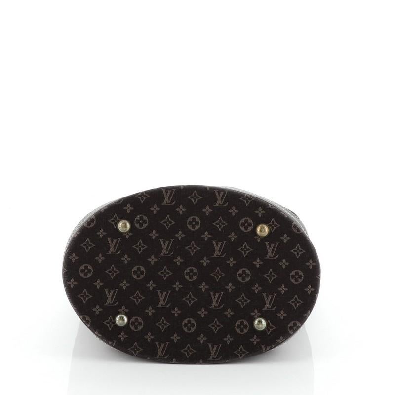 Black Louis Vuitton Petit Bucket Bag Mini Lin