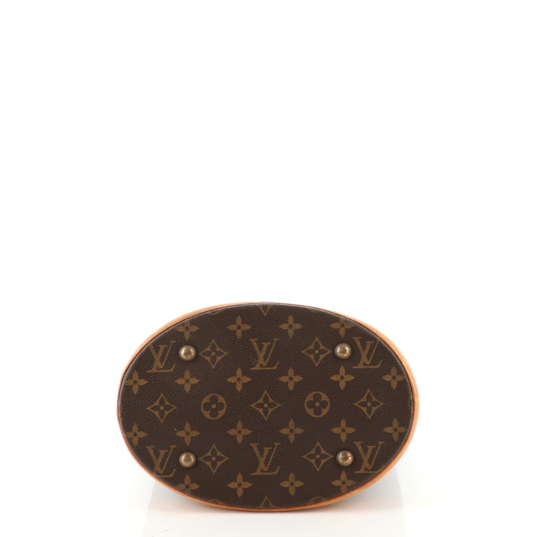 Brown Louis Vuitton Petit Bucket Bag Monogram Canvas
