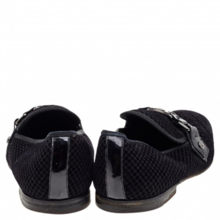 Black Louis Vuitton Petit Damier Ebene Suede  Monte Carlo Moccasins Size 41.5