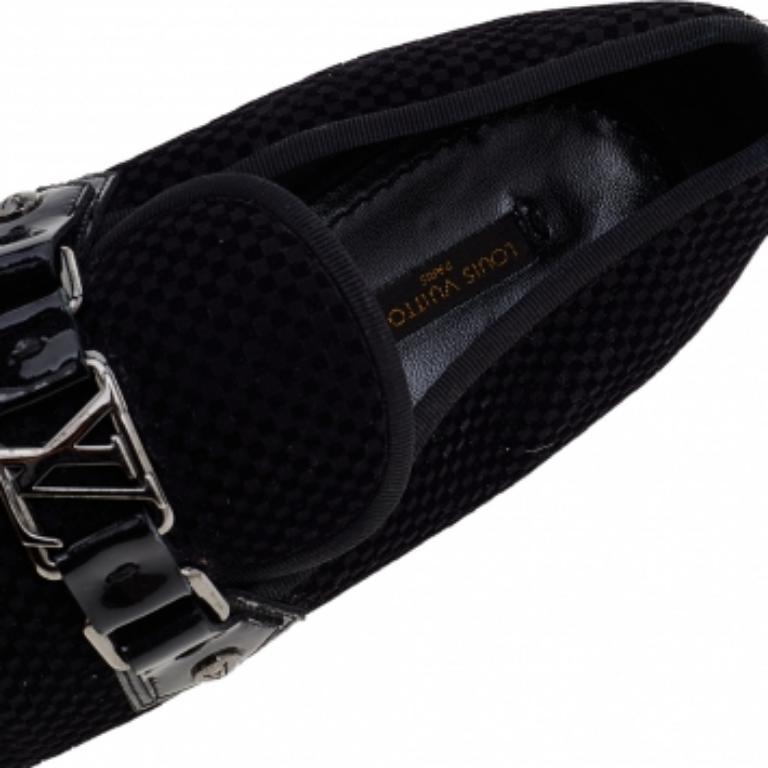 Louis Vuitton Petit Damier Ebene Suede  Monte Carlo Moccasins Size 41.5 1
