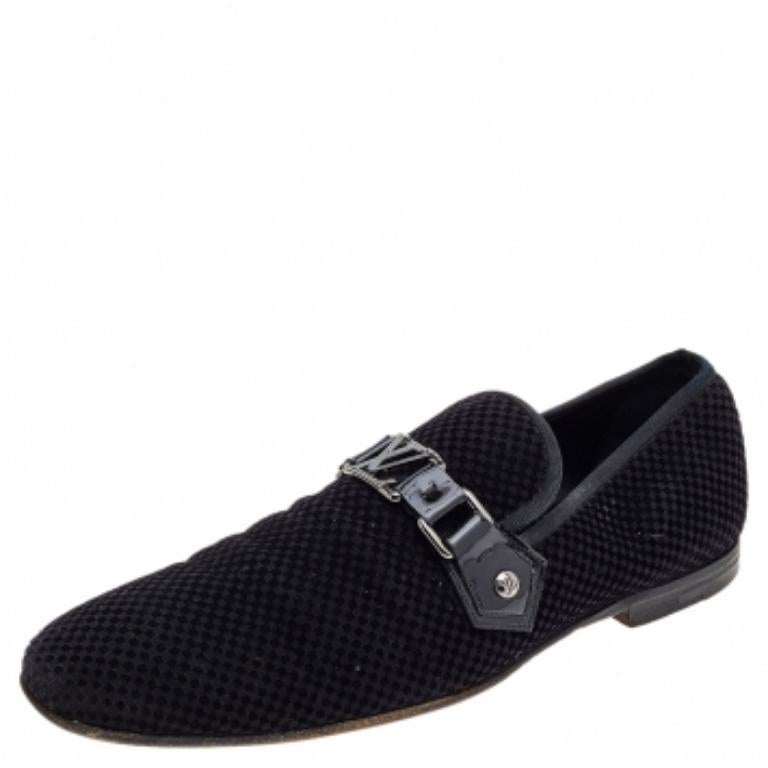 Louis Vuitton Petit Damier Ebene Suede  Monte Carlo Moccasins Size 41.5 2