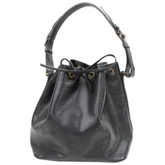 Louis Vuitton Petit Noe 866536 Black Leather Hobo Bag