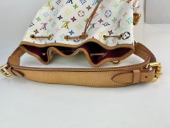 LOUIS VUITTON Petit Noe White Multicolor Drawstring Bucket Bag