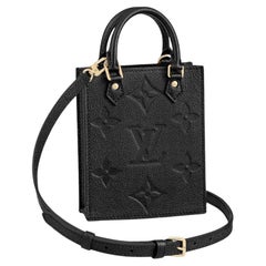 Louis Vuitton Petit Sac Plat Bag Black Monogram Empreinte Leather