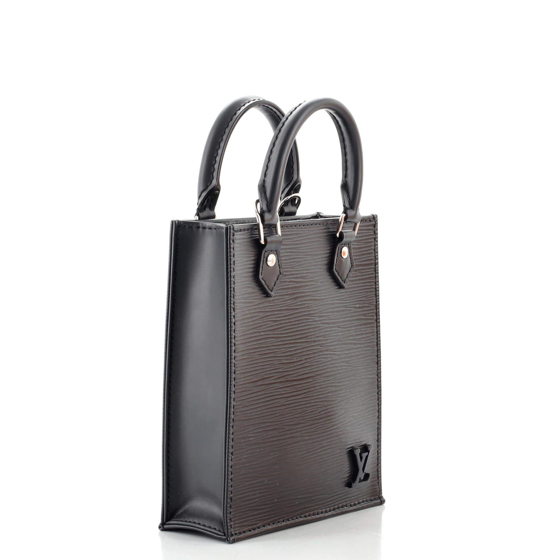 Black Louis Vuitton Petit Sac Plat Bag Epi Leather