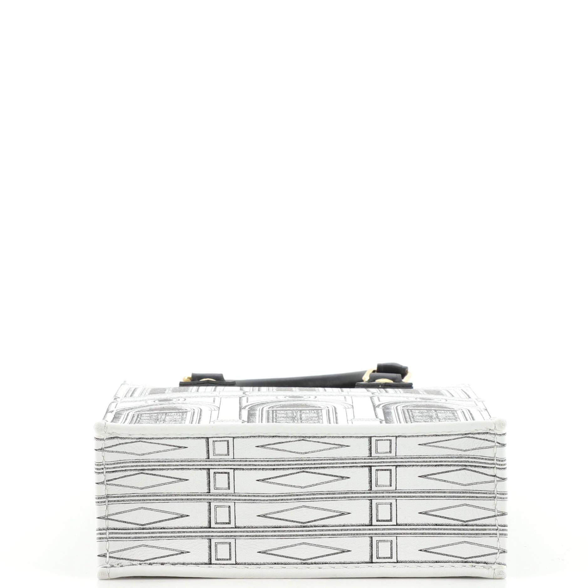 Gray Louis Vuitton Petit Sac Plat Bag Limited Edition Fornasetti Architettura Print
