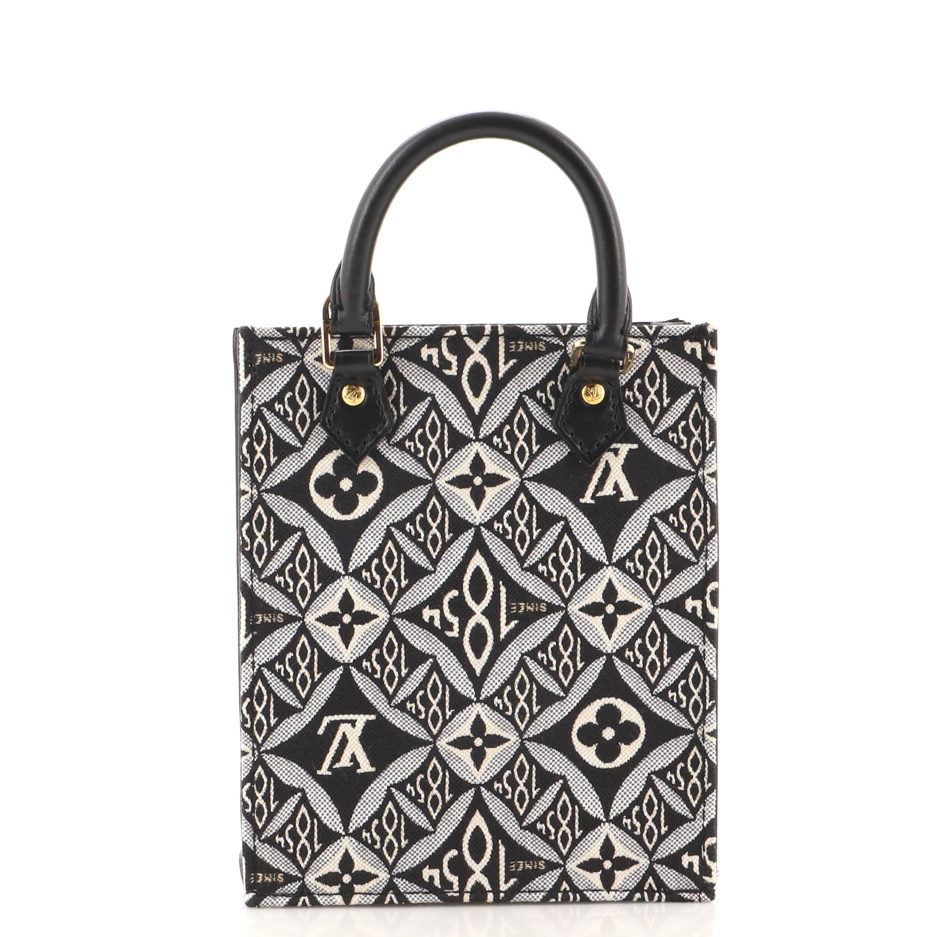 Black Louis Vuitton Petit Sac Plat Bag Limited Edition Since 1854 Monogram Jacquard