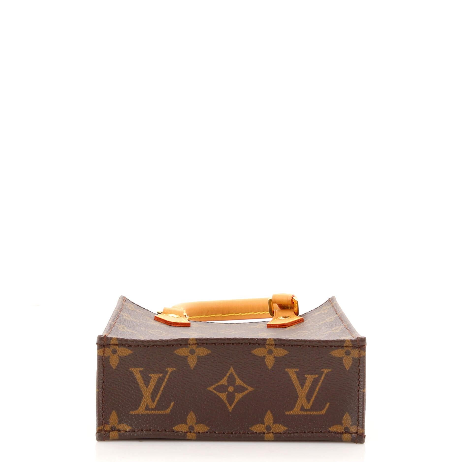 Brown Louis Vuitton Petit Sac Plat Bag Monogram Canvas