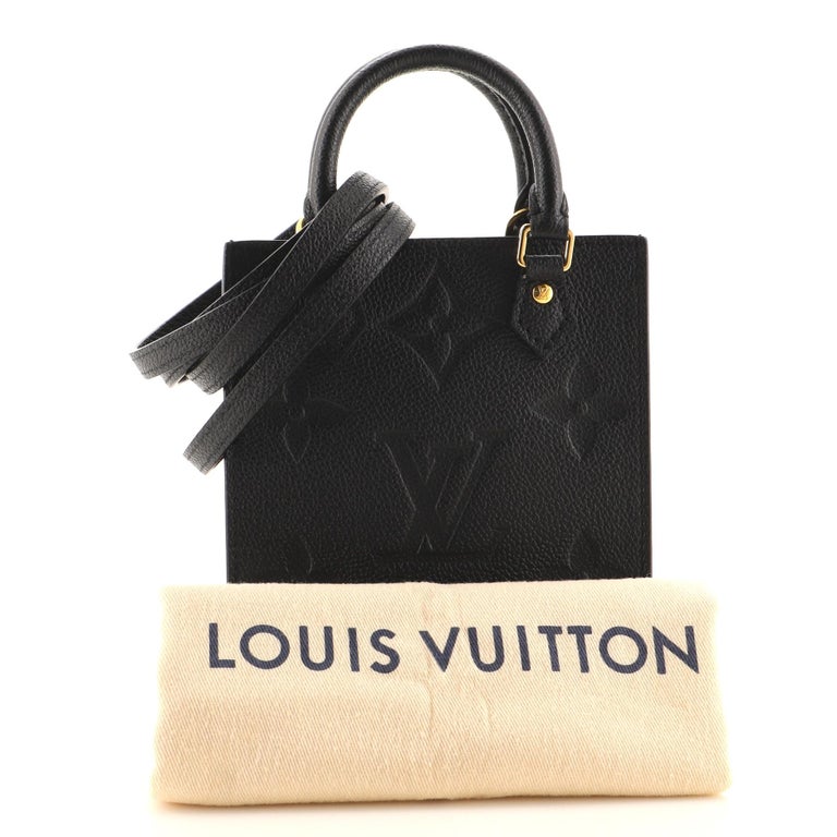 Authentic Louis Vuitton Black Monogram Empreinte Leather Petit Sac