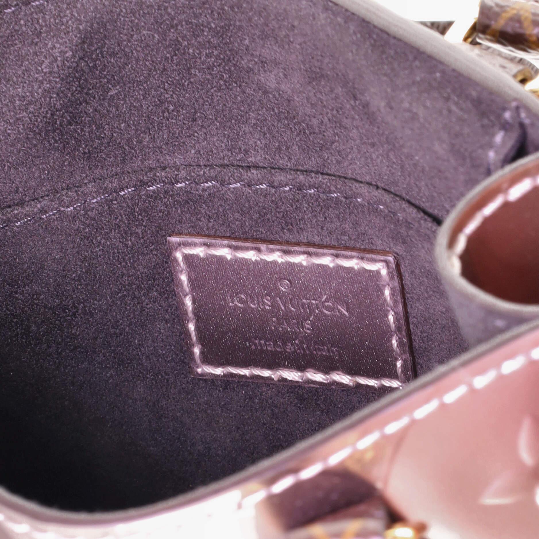 Louis Vuitton Petit Sac Plat Bag Monogram Vernis with Monogram Canvas In Good Condition In NY, NY