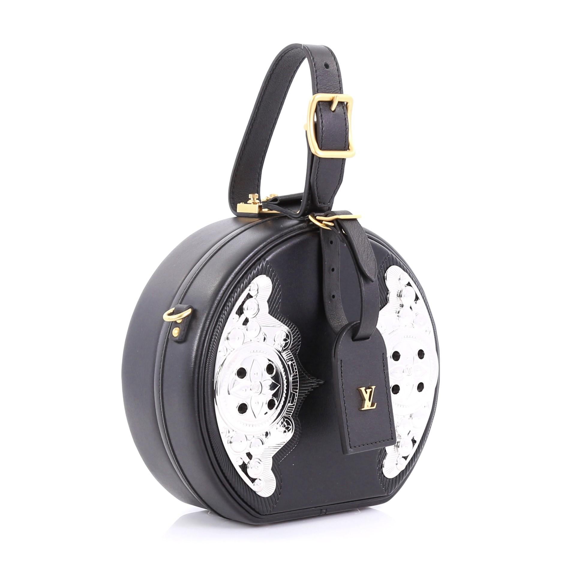 Black Louis Vuitton Petite Boite Chapeau Bag Embellished Leather