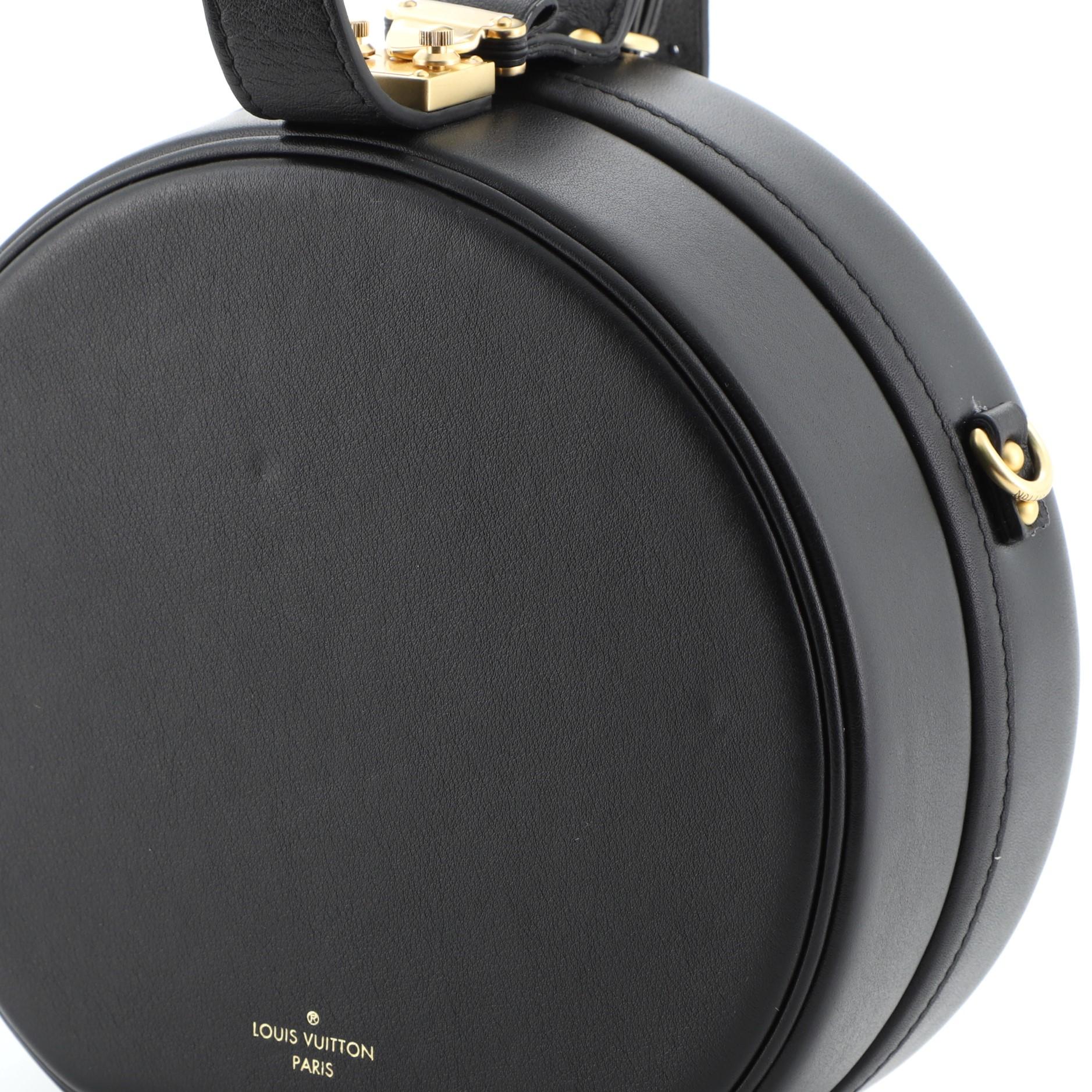 Black Louis Vuitton Petite Boite Chapeau Bag Embellished Leather 