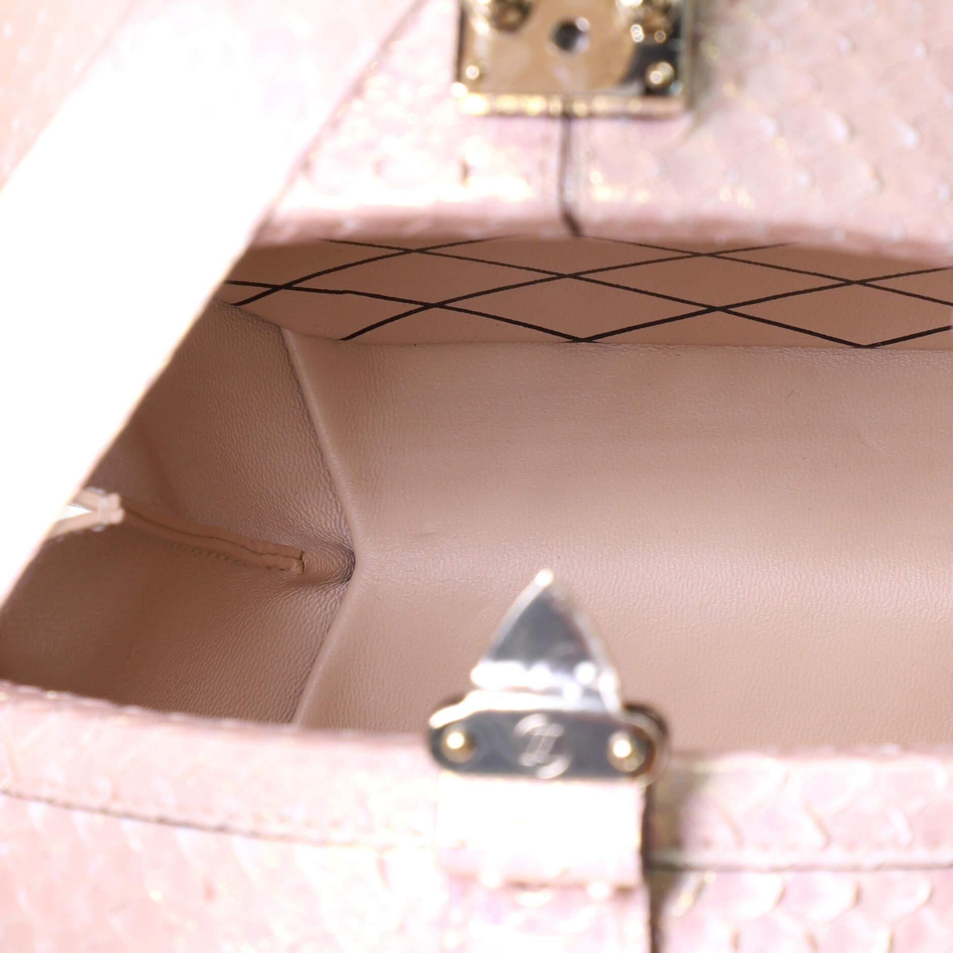 Beige Louis Vuitton Petite Boite Chapeau Bag Python