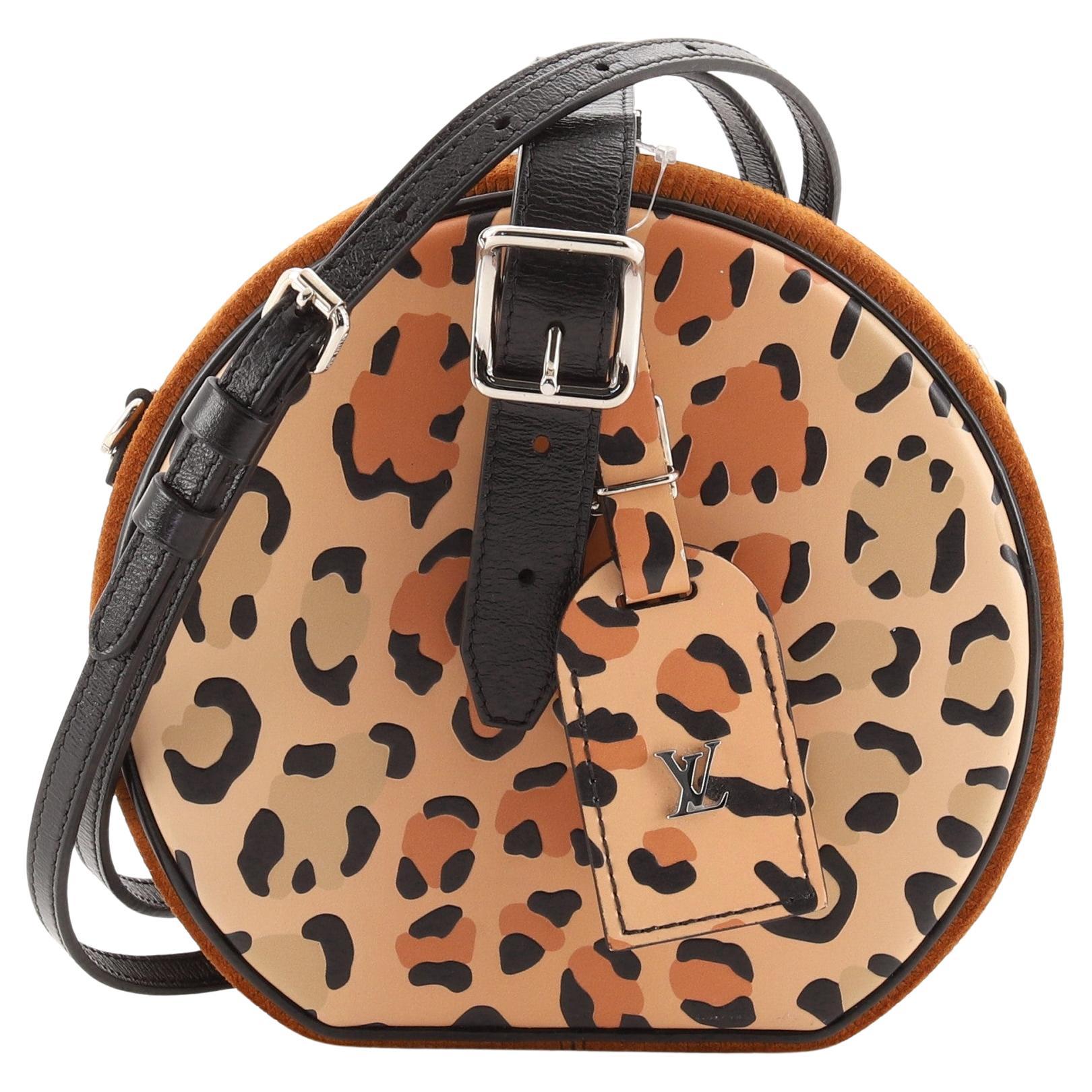 Louis Vuitton Petite Boite Chapeau Bag Reverse Monogram Canvas and Leopard  Print For Sale at 1stDibs