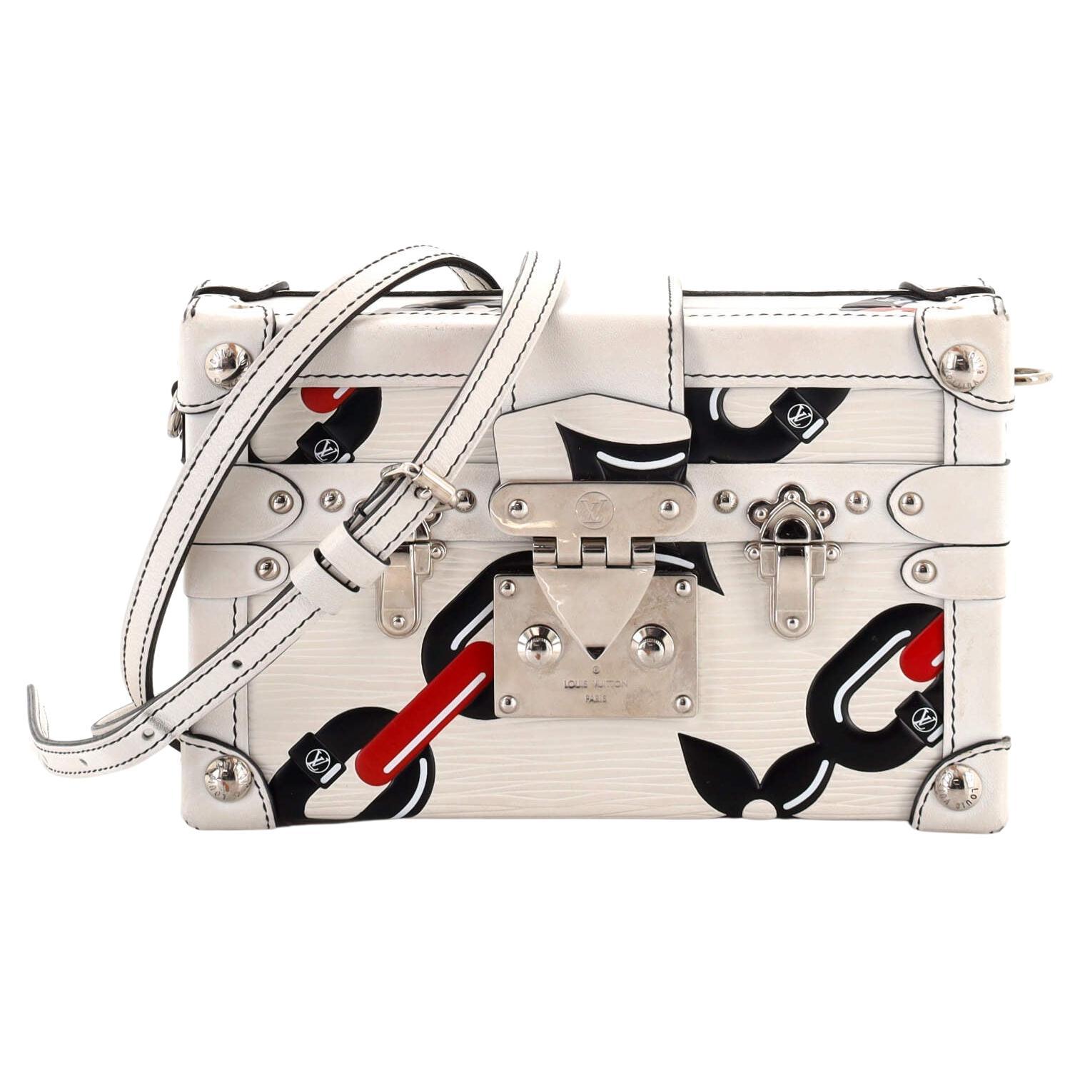 Louis Vuitton Petite Malle Handbag Chain Flower Print Epi Leather