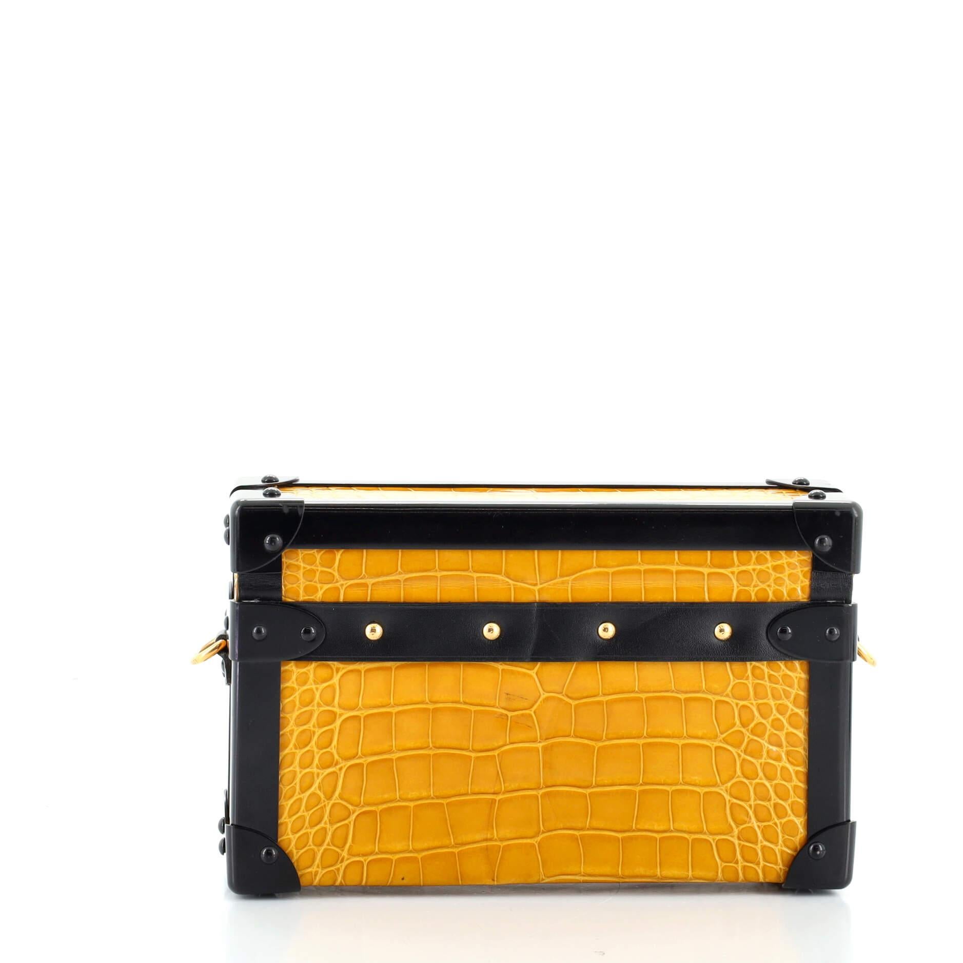 Louis Vuitton Petite Malle Handtasche Krokodil (Orange)