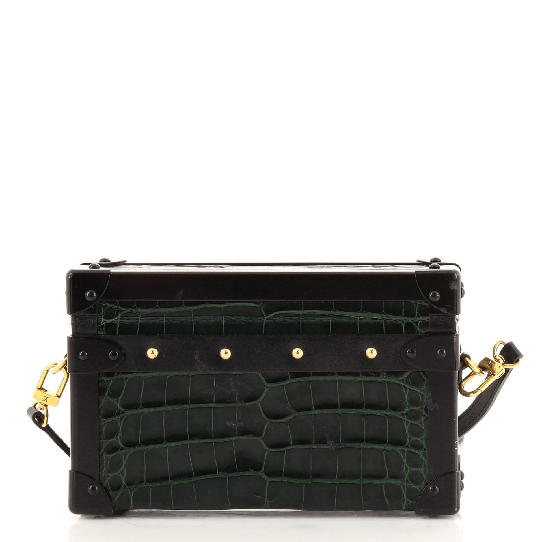 Louis Vuitton Petite Malle Handtasche Krokodil (Schwarz)