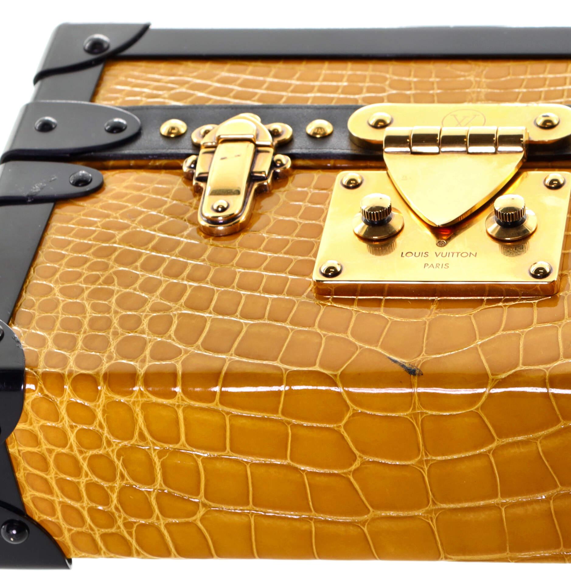 Orange Louis Vuitton Petite Malle Handbag Crocodile