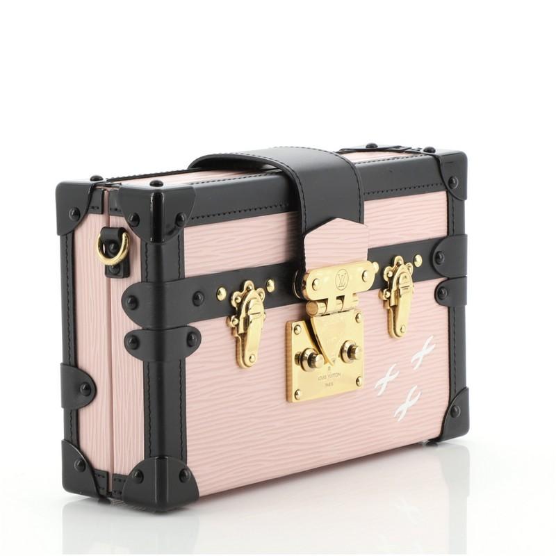 Brown Louis Vuitton Petite Malle Handbag Epi Leather