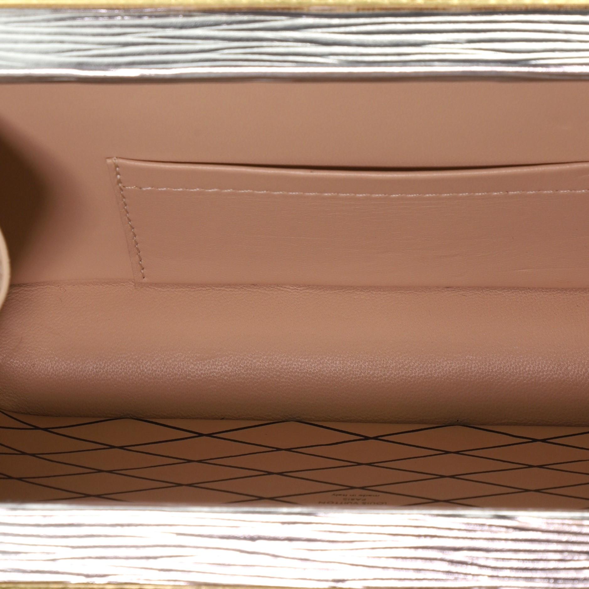 Beige Louis Vuitton Petite Malle Handbag Epi Leather