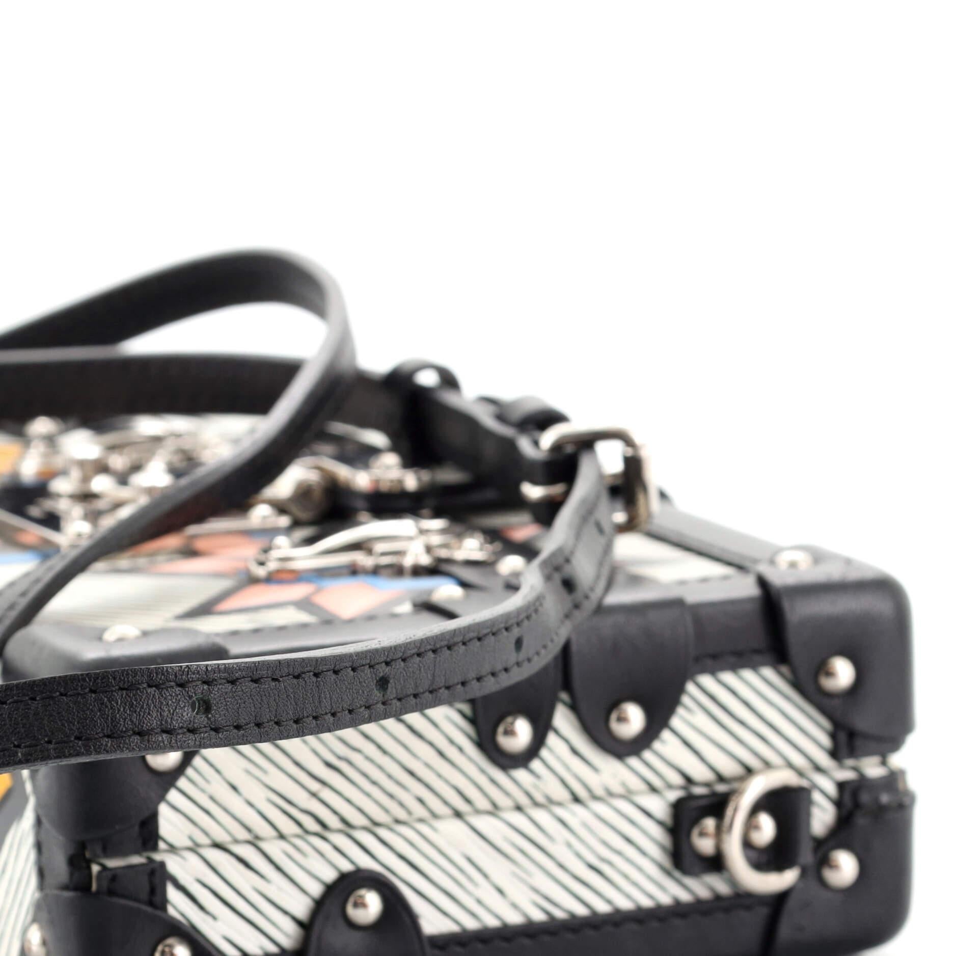 Black Louis Vuitton Petite Malle Handbag Limited Edition Azteque Epi Leather