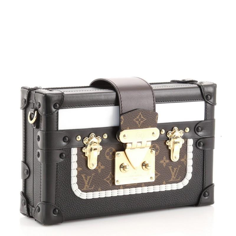 Louis Vuitton Petite Malle Handtasche Limited Edition aus Kalbsleder und Monogramm Segeltuch (Schwarz)