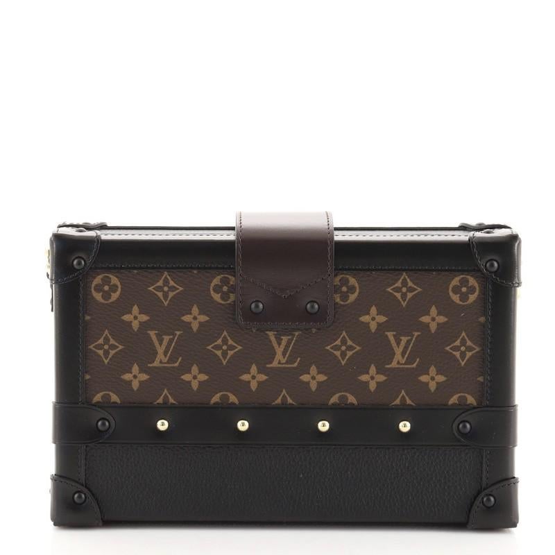 Louis Vuitton Petite Malle Handtasche Limited Edition aus Kalbsleder und Monogramm Segeltuch im Zustand „Gut“ in NY, NY