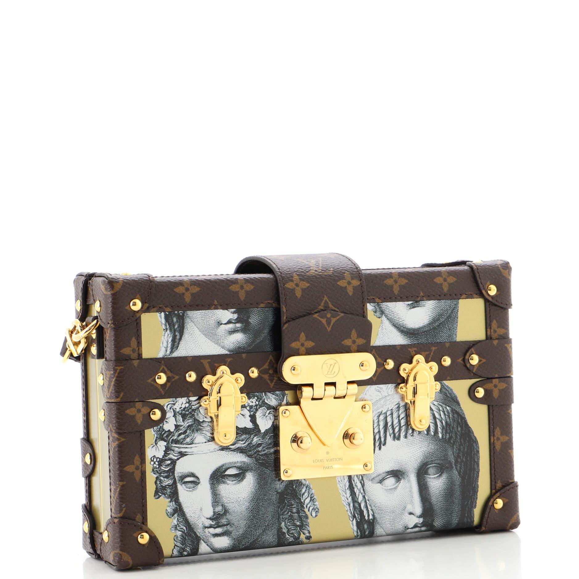 Louis Vuitton Petite Malle Handbag Limited Edition Fornasetti Print Leather In Good Condition In NY, NY