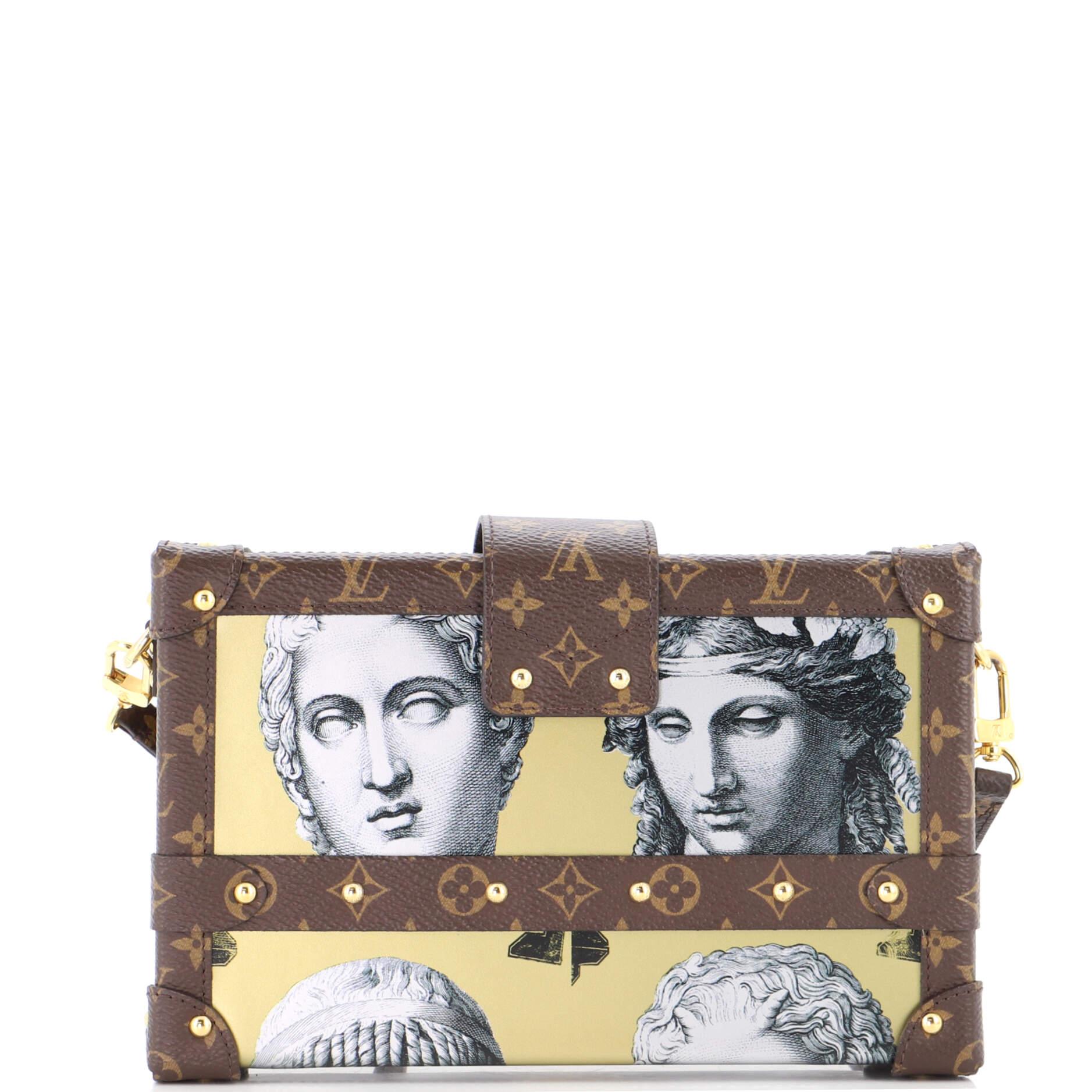 Women's or Men's Louis Vuitton Petite Malle Handbag Limited Edition Fornasetti Print Leather 