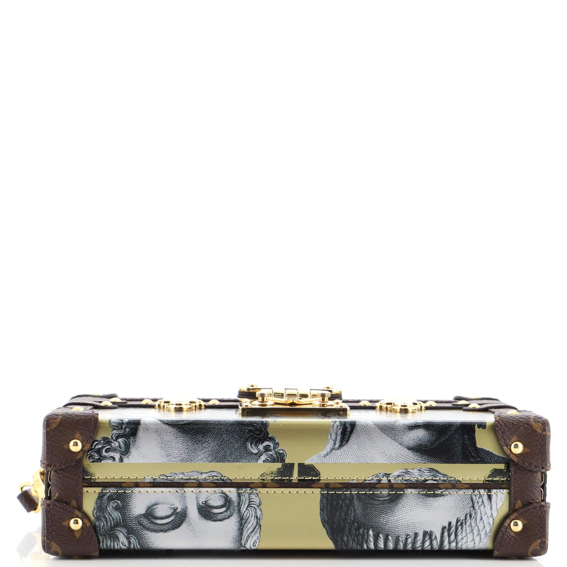 Louis Vuitton Petite Malle Handbag Limited Edition Fornasetti Print Leather  1