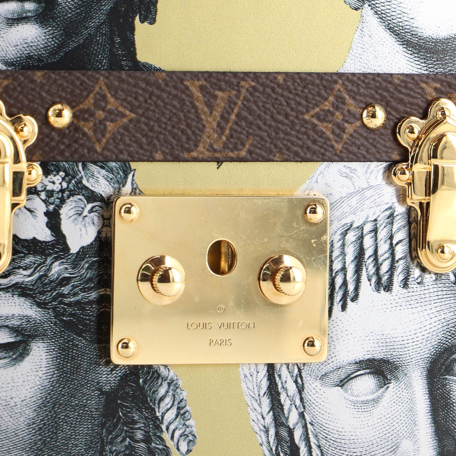 Louis Vuitton Petite Malle Handbag Limited Edition Fornasetti Print Leather  3