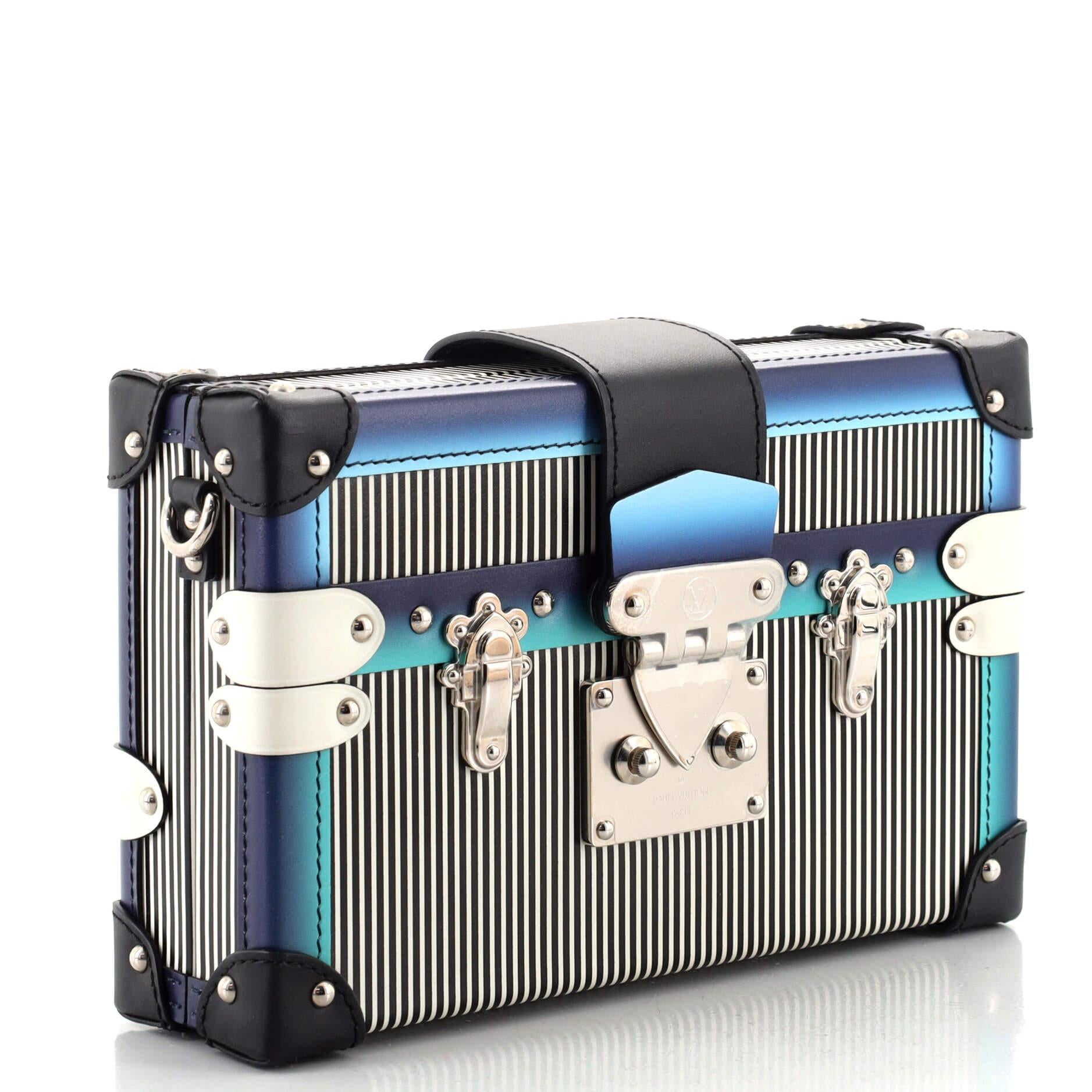 Louis Vuitton Petite Malle Handtasche Limited Edition Bedrucktes Leder (Schwarz)