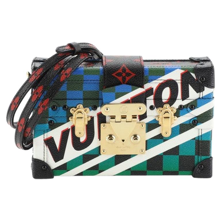 Louis Vuitton Petite Malle Handbag Limited Edition Race Print Canvas