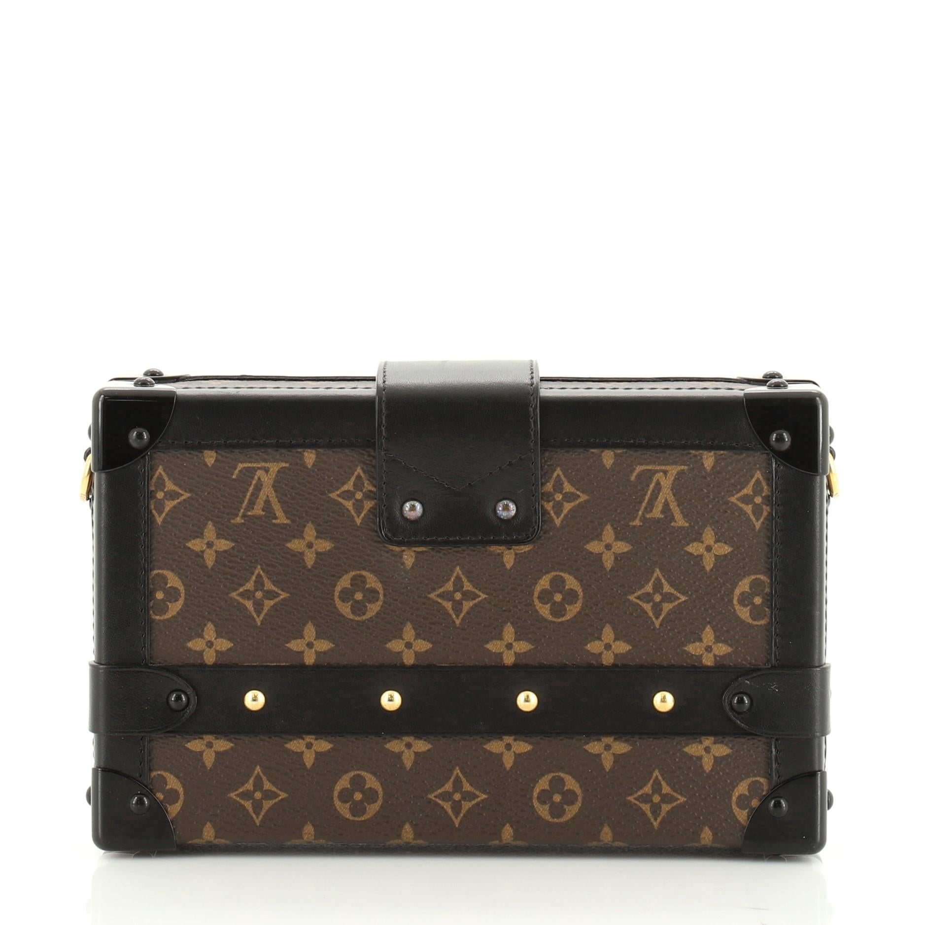 Black Louis Vuitton Petite Malle Handbag Monogram Canvas 