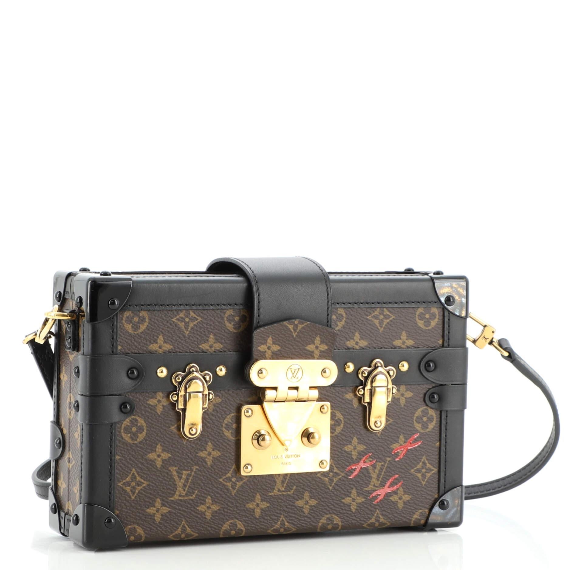 Black Louis Vuitton Petite Malle Handbag Monogram Canvas