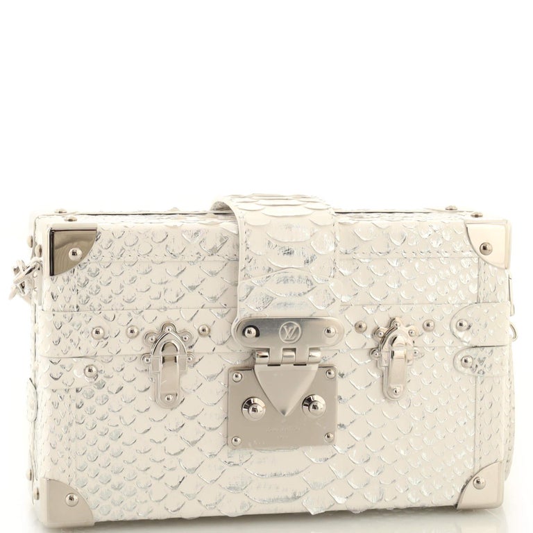 White Python Handbag Louis Vuitton Petite Malle Handbag Python For Sale at 1stDibs