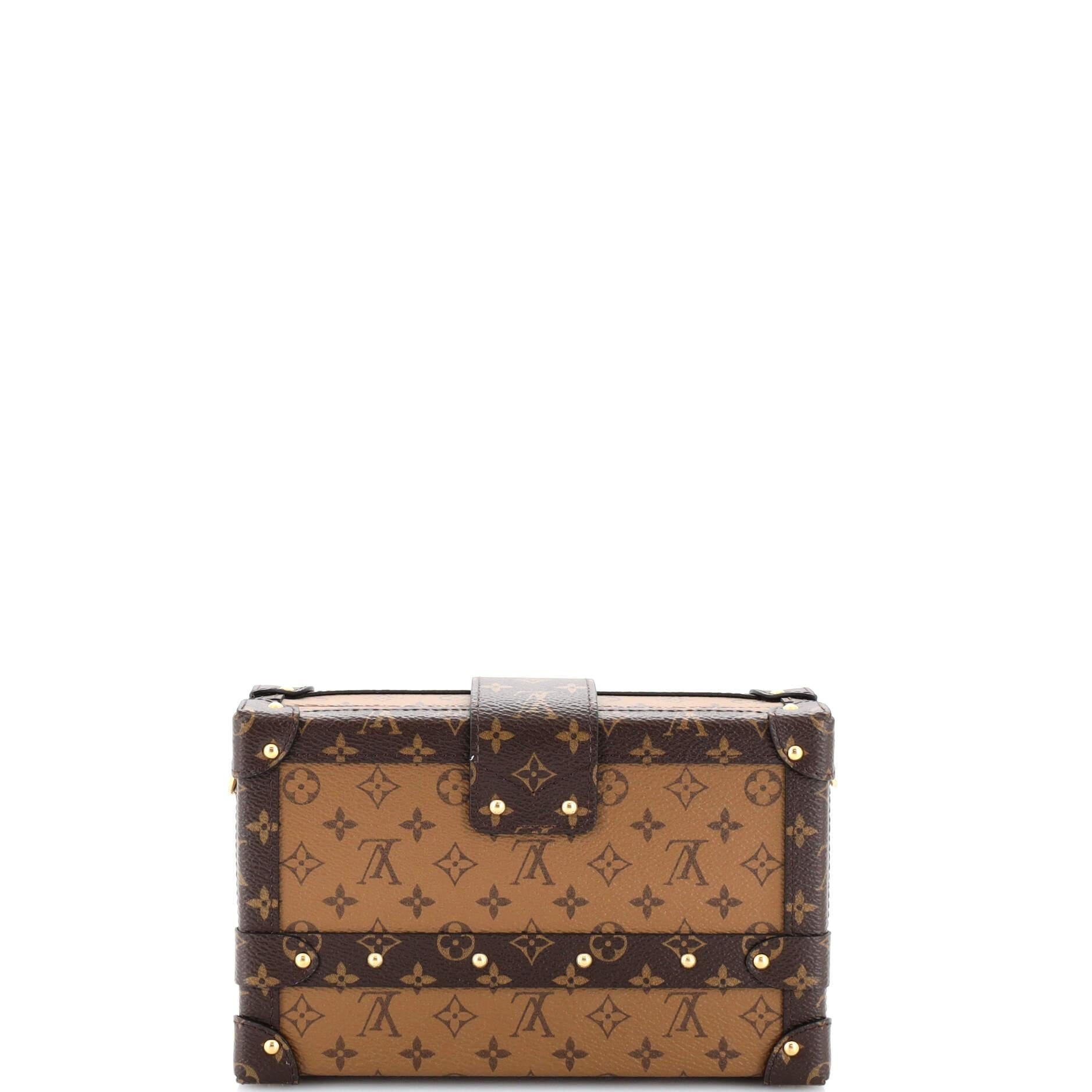 Louis Vuitton Petite Malle Handbag Reverse Monogram Canvas In Good Condition In NY, NY