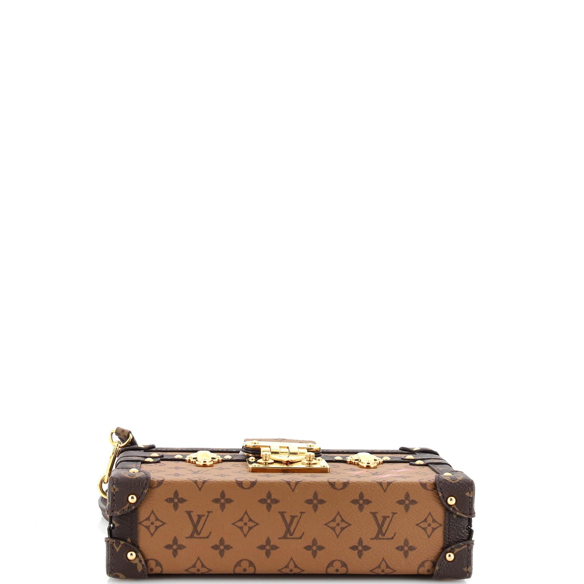 Louis Vuitton Petite Malle Handtasche mit umgekehrtem Monogramm aus Segeltuch für Damen oder Herren im Angebot